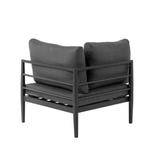 Load image into Gallery viewer, 8-Piece Outdoor Patio Black Aluminum Sectional Conversation Sofa Set with Cushions