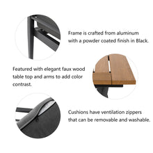 Load image into Gallery viewer, 8-Piece Outdoor Patio Black Aluminum Sectional Conversation Sofa Set with Cushions