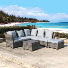 Load image into Gallery viewer, 7-Piece Outdoor Patio Wicker Sectional Conversation Sofa Set with Cushions