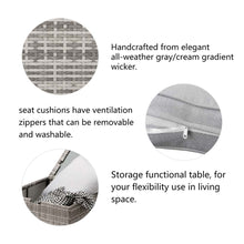 Load image into Gallery viewer, 10-Piece Outdoor Patio Wicker Sectional Conversation Sofa Set with Cushions