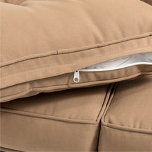 Load image into Gallery viewer, 45.25"L Outdoor Patio Loveseat Glider Chair with Tan Cushions