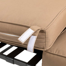 Load image into Gallery viewer, 45.25"L Outdoor Patio Loveseat Glider Chair with Tan Cushions