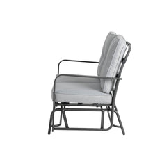 Load image into Gallery viewer, 45.25"L Outdoor Patio Loveseat Glider Chair with Gray Cushions