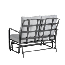 Load image into Gallery viewer, 45.25"L Outdoor Patio Loveseat Glider Chair with Gray Cushions