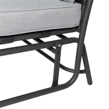 Load image into Gallery viewer, 45.25"L Outdoor Patio Loveseat Glider Chair with Gray Cushions
