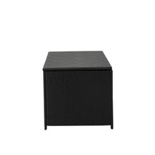 Load image into Gallery viewer, 52.75"L Outdoor Patio Oversized All-Weather Handwoven Wicker Black Storage Box