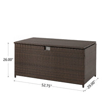 Load image into Gallery viewer, Gltizhome 52.75"L Outdoor Patio Oversized All-Weather Handwoven Wicker Brown Storage Box