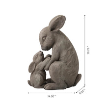 Load image into Gallery viewer, 19"H MGO Sweet Mother and Baby Rabbits Statue