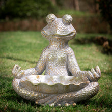 Load image into Gallery viewer, 14.25"H Bronze MGO Yoga Frog Statue