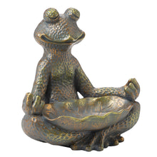 Load image into Gallery viewer, 14.25"H Bronze MGO Yoga Frog Statue
