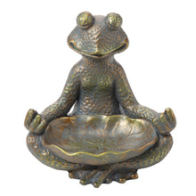 Load image into Gallery viewer, 14.25"H Bronze MGO Yoga Frog Statue