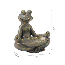 Load image into Gallery viewer, 14.25"H Bronze MGO Yoga Frog Statue