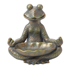 Load image into Gallery viewer, 14.25"H Bronze MGO Yoga Frog Statue