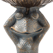 Load image into Gallery viewer, 17.75"H Bronze MGO Yog Frog Statue With Birdbath
