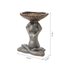 Load image into Gallery viewer, 17.75"H Bronze MGO Yog Frog Statue With Birdbath