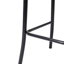 Load image into Gallery viewer, 43"H Black Steel Bar Stool with X Shaped Back and Solid Elm Wood Seat, Set of 2