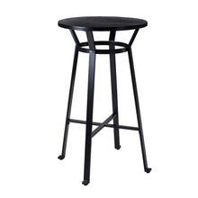 Load image into Gallery viewer, 41.25"H Black Steel Pub Bar Table with Round Soild Elm Wood Top