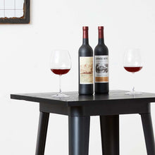 Load image into Gallery viewer, 41.50"H Black Steel Pub Bar Table with Square Solid Elm Wood Top