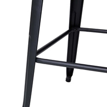 Load image into Gallery viewer, 41.50"H Black Steel Pub Bar Table with Square Solid Elm Wood Top