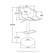 Load image into Gallery viewer, Black Leatherette Gaslift Adjustable Swivwl Bar Stools, Set of 2