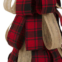 Load image into Gallery viewer, 16.93''H Plaid Fabric / Burlap Table Tree , Tabletop Christmas Tree