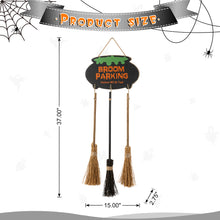 Load image into Gallery viewer, 37"H Halloween Wooden Cauldron and Broom Porch Decor
