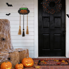 Load image into Gallery viewer, 37"H Halloween Wooden Cauldron and Broom Porch Decor
