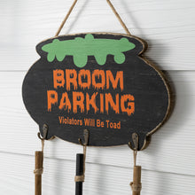 Load image into Gallery viewer, 37"H Halloween Wooden Cauldron and Broom Porch Decor
