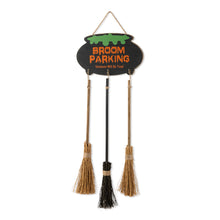 Load image into Gallery viewer, 37"H Halloween Wooden Cauldron and Broom Porch Decor
