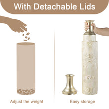 Load image into Gallery viewer, Set of 2 Modern White and Gold Metal Floor Vases
