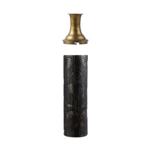 Load image into Gallery viewer, Set of 2 Modern Black and Gold Metal Floor Vases
