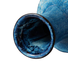 Load image into Gallery viewer, Set of 2 Modern Brilliant Blue Chevron Ceramic Table Vases
