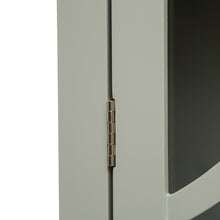 Load image into Gallery viewer, Wooden Wall Mounted Storage Cabinet with Glass Double Doors, Gray
