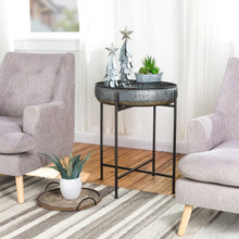 Load image into Gallery viewer, Farmhouse Galvanized Metal Serving Tray Table
