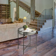 Load image into Gallery viewer, Farmhouse Galvanized Metal Serving Tray Table
