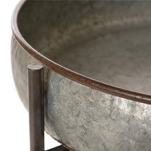 Load image into Gallery viewer, Farmhouse Galvanized Metal Serving Tray Table

