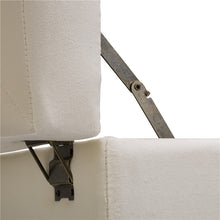 Load image into Gallery viewer, 19.70&quot;L Seashell White Velvet Upholstered Storage Stool with Black Solid Rubberwood Legs
