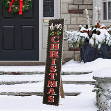 Load image into Gallery viewer, 35.63&quot;H Wooden Black Merry Christmas Porch Sign
