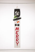 Load image into Gallery viewer, 42.00&quot;H Wooden Snowman Porch Sign - MERRY
