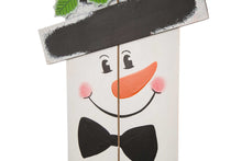 Load image into Gallery viewer, 42.00&quot;H Wooden Snowman Porch Sign - MERRY
