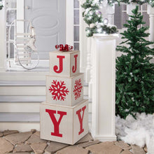 Load image into Gallery viewer, 31.89&quot;H Wooden Block Wording Porch Sign - JOY
