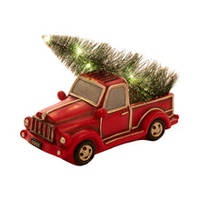 Load image into Gallery viewer, Christmas Table Decor Ornaments 12.52&quot;L Red Truck With Lighted Tree
