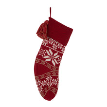 Load image into Gallery viewer, 24&quot;L Knitted Acrylic Christmas Stocking w/Snowflake

