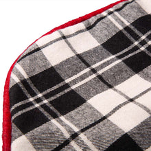 Load image into Gallery viewer, 20&quot;L Black &amp; White Plaid Fabric Christmas Stocking
