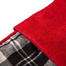 Load image into Gallery viewer, 20&quot;L Black &amp; White Plaid Fabric Christmas Stocking
