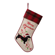 Load image into Gallery viewer, Fabric Christmas Stocking - Dachshund
