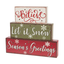 Load image into Gallery viewer, 11.81&quot;L LED Lighted Wooden/Metal Block Word Sign (14 Bulbs)
