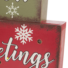 Load image into Gallery viewer, 11.81&quot;L LED Lighted Wooden/Metal Block Word Sign (14 Bulbs)
