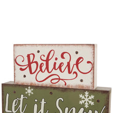 Load image into Gallery viewer, 11.81&quot;L LED Lighted Wooden/Metal Block Word Sign (14 Bulbs)
