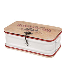 Load image into Gallery viewer, S/2 Enameled Metal/Wooden Storage Chests
